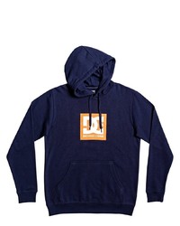 dunkelblauer bedruckter Pullover mit einem Kapuze von DC Shoes