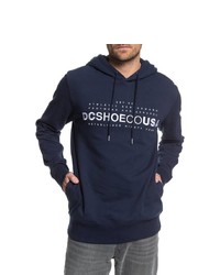 dunkelblauer bedruckter Pullover mit einem Kapuze von DC Shoes