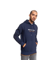 dunkelblauer bedruckter Pullover mit einem Kapuze von DC Shoes