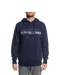 dunkelblauer bedruckter Pullover mit einem Kapuze von DC Shoes