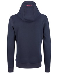 dunkelblauer bedruckter Pullover mit einem Kapuze von Homebase