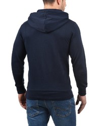 dunkelblauer bedruckter Pullover mit einem Kapuze von Jack & Jones