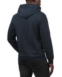 dunkelblauer bedruckter Pullover mit einem Kapuze von Jack & Jones