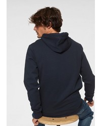 dunkelblauer bedruckter Pullover mit einem Kapuze von Jack & Jones