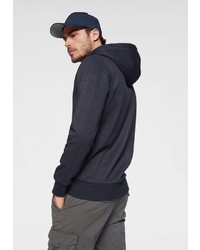 dunkelblauer bedruckter Pullover mit einem Kapuze von Jack & Jones