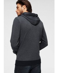 dunkelblauer bedruckter Pullover mit einem Kapuze von Jack & Jones