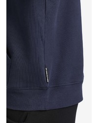 dunkelblauer bedruckter Pullover mit einem Kapuze von khujo