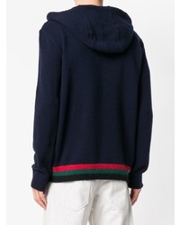 dunkelblauer bedruckter Pullover mit einem Kapuze von Iceberg