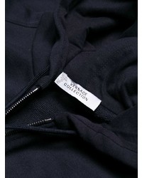 dunkelblauer bedruckter Pullover mit einem Kapuze von Versace Collection