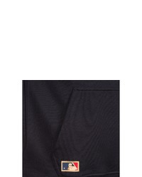 dunkelblauer bedruckter Pullover mit einem Kapuze von New Era
