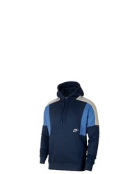 dunkelblauer bedruckter Pullover mit einem Kapuze von Nike Sportswear
