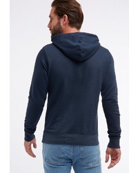 dunkelblauer bedruckter Pullover mit einem Kapuze von Petrol Industries