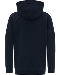 dunkelblauer bedruckter Pullover mit einem Kapuze von Petrol Industries