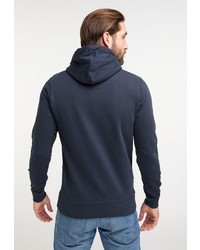 dunkelblauer bedruckter Pullover mit einem Kapuze von Petrol Industries