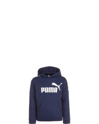 dunkelblauer bedruckter Pullover mit einem Kapuze von Puma