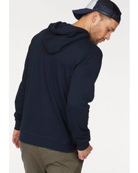 dunkelblauer bedruckter Pullover mit einem Kapuze von Quiksilver