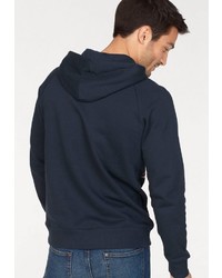 dunkelblauer bedruckter Pullover mit einem Kapuze von Reebok Classic