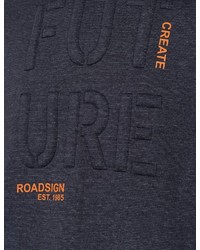 dunkelblauer bedruckter Pullover mit einem Kapuze von ROADSIGN australia