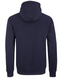 dunkelblauer bedruckter Pullover mit einem Kapuze von SOULSTAR