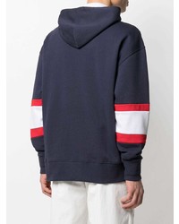 dunkelblauer bedruckter Pullover mit einem Kapuze von Tommy Jeans