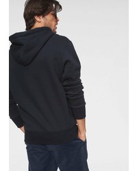 dunkelblauer bedruckter Pullover mit einem Kapuze von Superdry