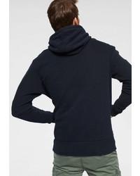 dunkelblauer bedruckter Pullover mit einem Kapuze von Superdry