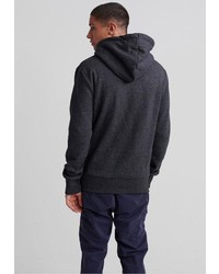 dunkelblauer bedruckter Pullover mit einem Kapuze von Superdry