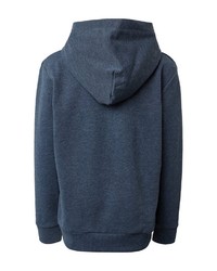 dunkelblauer bedruckter Pullover mit einem Kapuze von Tom Tailor