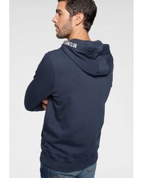 dunkelblauer bedruckter Pullover mit einem Kapuze von TOM TAILOR POLO TEAM