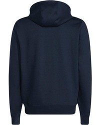 dunkelblauer bedruckter Pullover mit einem Kapuze von Tommy Hilfiger