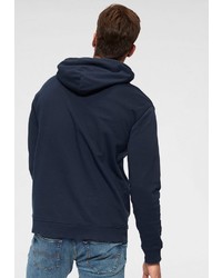 dunkelblauer bedruckter Pullover mit einem Kapuze von Tommy Jeans