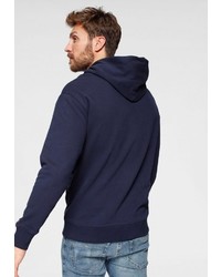 dunkelblauer bedruckter Pullover mit einem Kapuze von Tommy Jeans