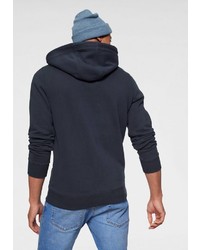 dunkelblauer bedruckter Pullover mit einem Kapuze von Tommy Jeans