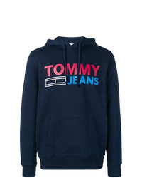 dunkelblauer bedruckter Pullover mit einem Kapuze von Tommy Jeans