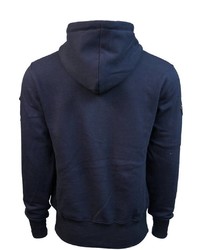 dunkelblauer bedruckter Pullover mit einem Kapuze von TOP GUN