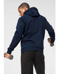 dunkelblauer bedruckter Pullover mit einem Kapuze von Under Armour