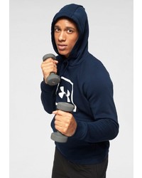 dunkelblauer bedruckter Pullover mit einem Kapuze von Under Armour