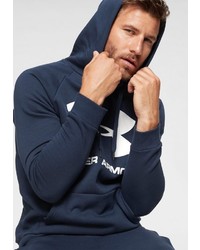 dunkelblauer bedruckter Pullover mit einem Kapuze von Under Armour