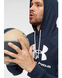 dunkelblauer bedruckter Pullover mit einem Kapuze von Under Armour