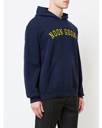 dunkelblauer bedruckter Pullover mit einem Kapuze von Noon Goons