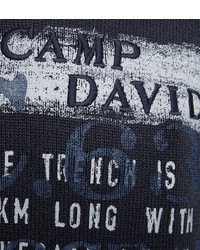 dunkelblauer bedruckter Pullover mit einem Rundhalsausschnitt von Camp David