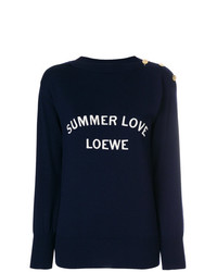 dunkelblauer bedruckter Pullover mit einem Rundhalsausschnitt von Loewe