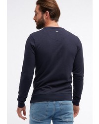 dunkelblauer bedruckter Pullover mit einem Rundhalsausschnitt von Petrol Industries