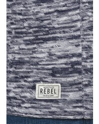 dunkelblauer bedruckter Pullover mit einem Rundhalsausschnitt von Redefined Rebel