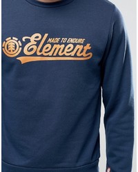 dunkelblauer bedruckter Pullover mit einem Rundhalsausschnitt von Element