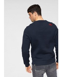 dunkelblauer bedruckter Pullover mit einem Rundhalsausschnitt von The North Face