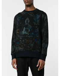 dunkelblauer bedruckter Pullover von Etro