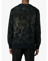 dunkelblauer bedruckter Pullover von Etro