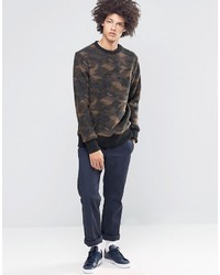 dunkelblauer bedruckter Pullover von Weekday