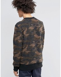 dunkelblauer bedruckter Pullover von Weekday